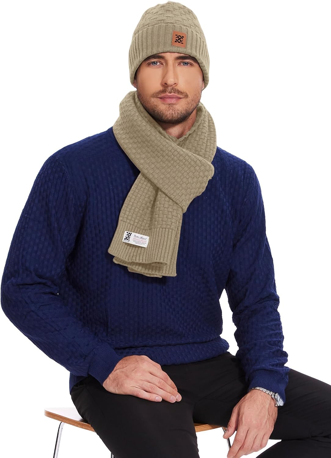 Zaitun Beanie Hats for Men and Women Winter Warm Waffle Knit Cap Comfort Thick Daily Rib Cap
