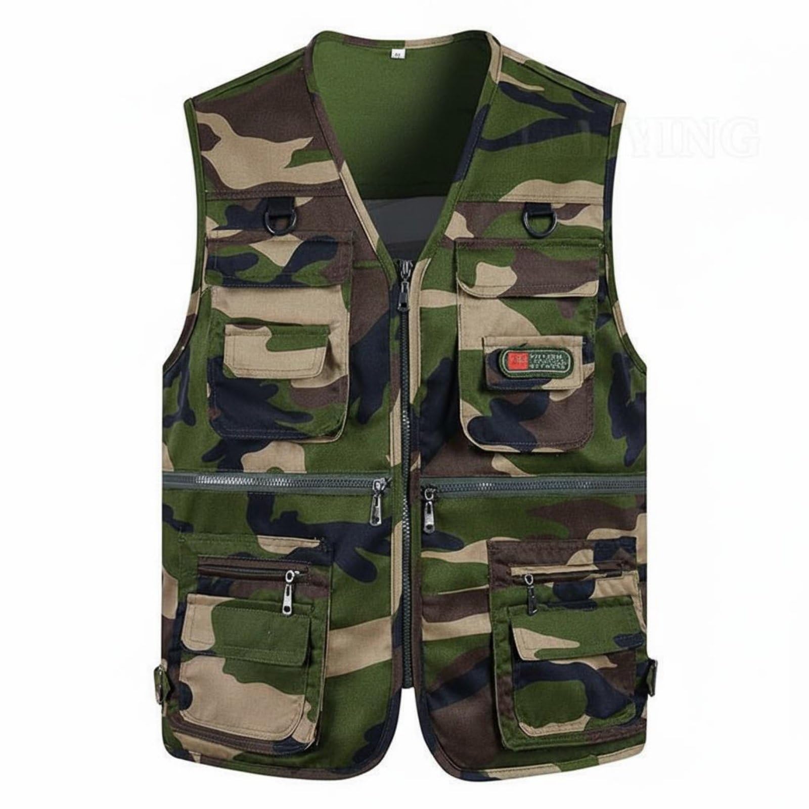 Enakshi Loose Fit Multi-Pocket Fishing Vest Plus Photographer's Travel Vest Lightweight Outdoor Work Gilet Zipper Closure for Fishermen, Photographers, Hiking, Purple Floral, 2XL-image-33