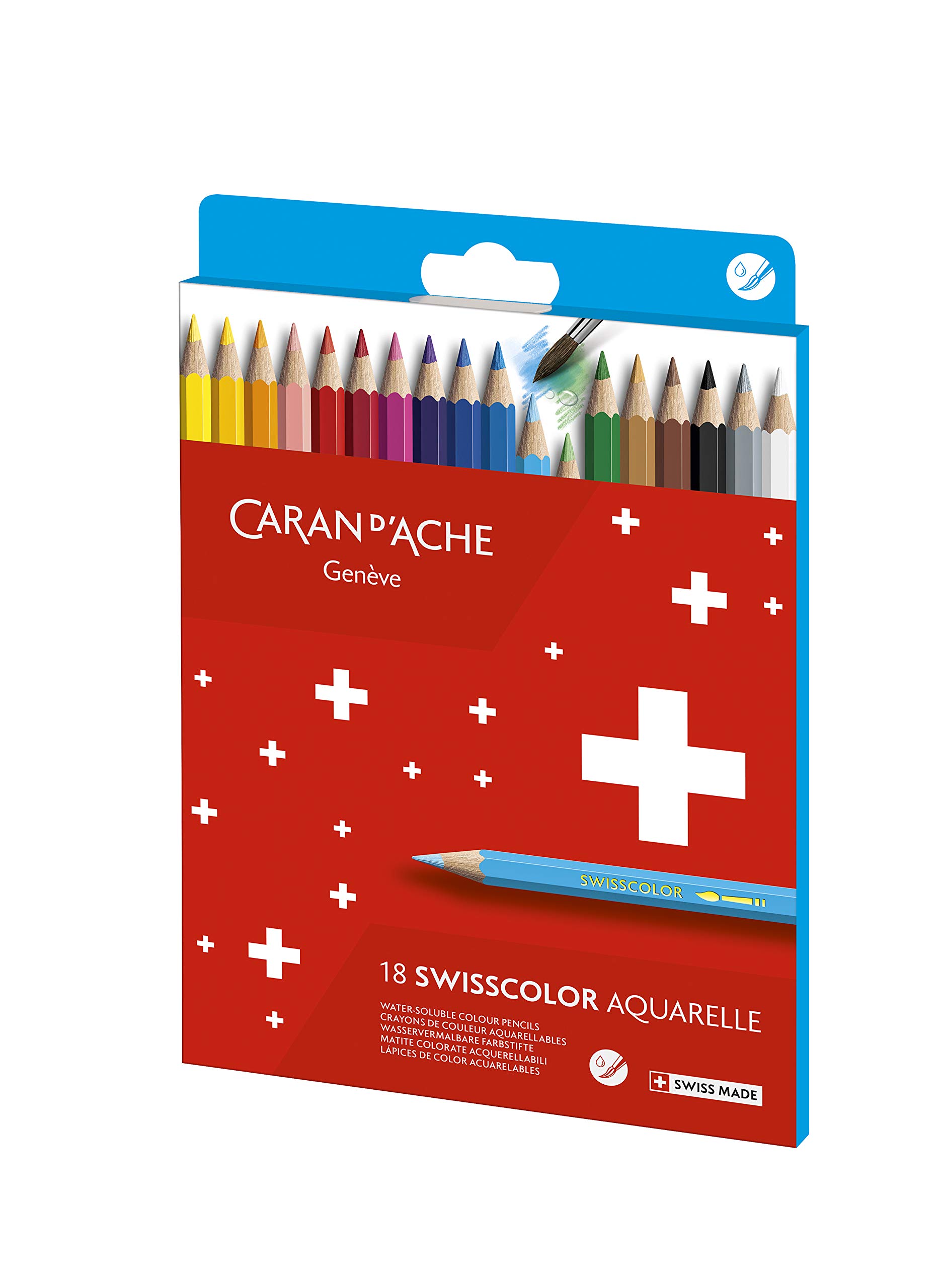 Caran d'Ache Museum 水彩色鉛筆セット 18色 Amazon.com: Caran d'Ache 1285.818 Swisscolor 18 Water