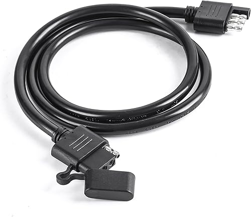 Miniatura 4 de Cable de extensión de remolque de 4 vías, adaptador de arnés de cableado macho a hembra con conectores impermeables sobremoldeados, calibre 16AWG