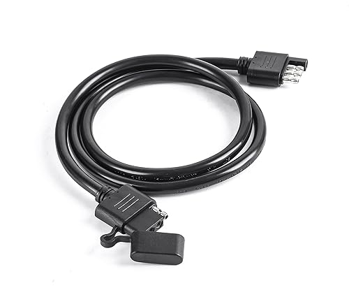 Miniatura 4 de Cable de extensión de remolque de 4 vías, adaptador de arnés de cableado macho a hembra con conectores impermeables sobremoldeados, calibre 16AWG