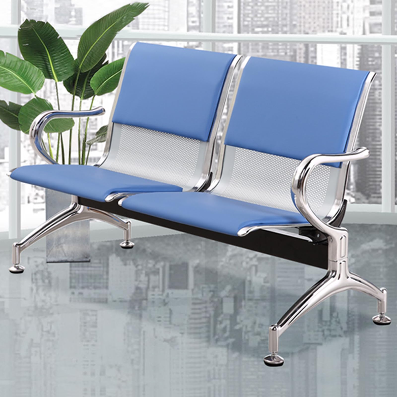 Wartebank Mit Tisch & Armlehnen - Stabile Sitzbank Für Empfangsbereiche