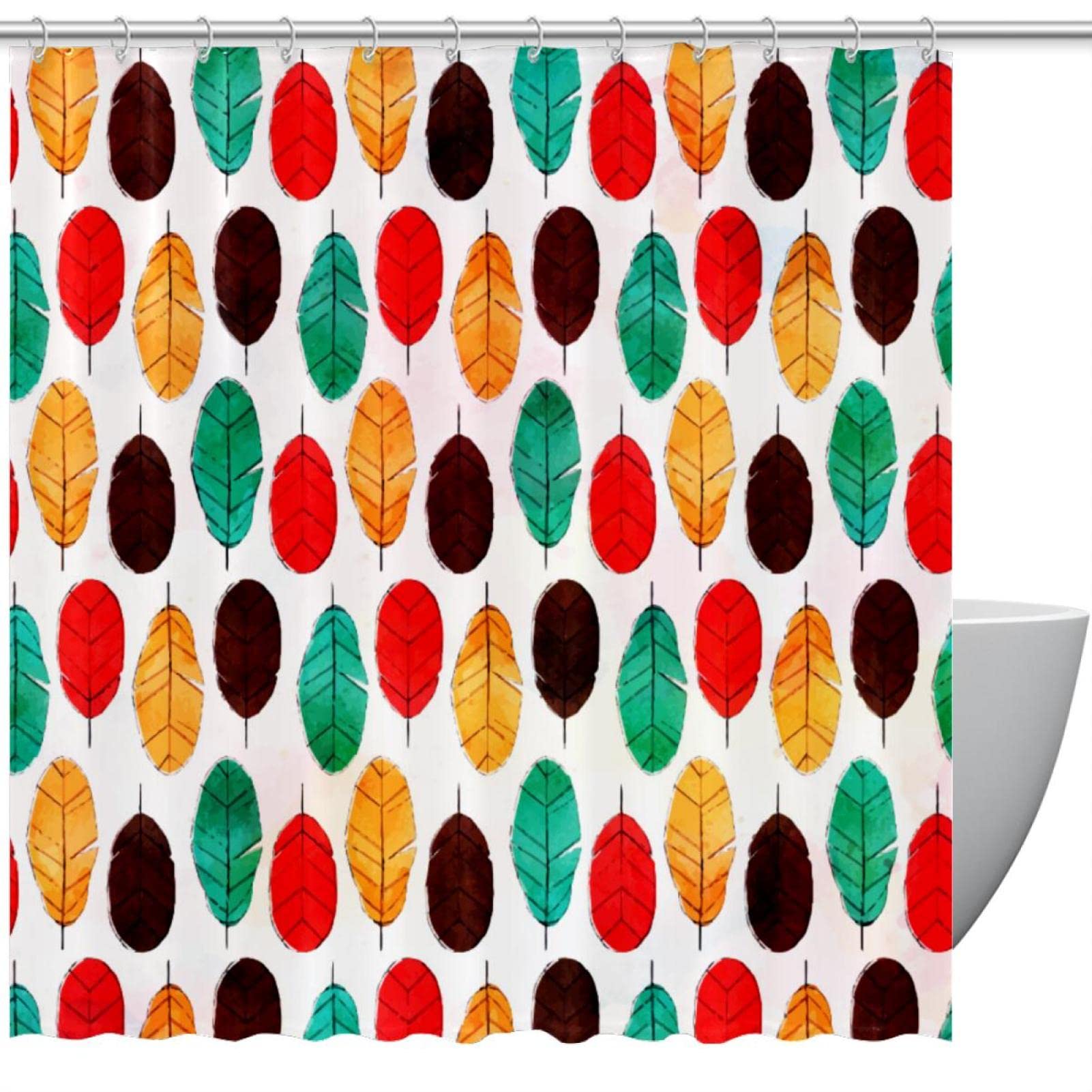 Rideau de douche bohème étanche 168x183 cm pour déco salle de bain