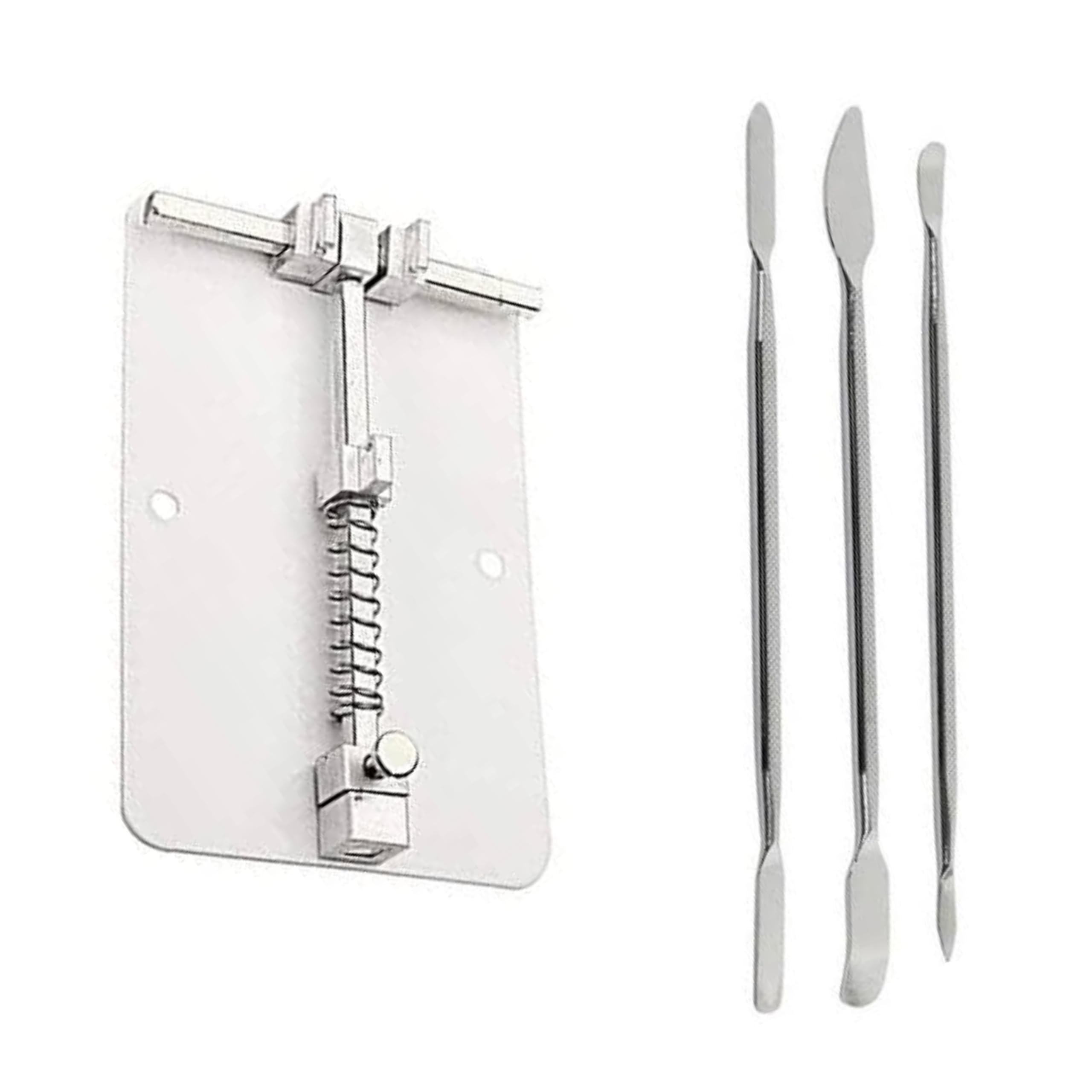 Luvik Combo of Metal Spudger Mobile Phone Opening Tools kit for iPhone, Samsung, Laptop, Tablets, Smartphones and Mobile PCB Holding Stand