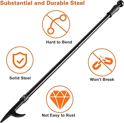 Miniatura 7 de Poker para fogata, póquer de fuego extra largo de 46 pulgadas para exteriores, para chimenea, hoguera, estufa de leña y uso en interiores,