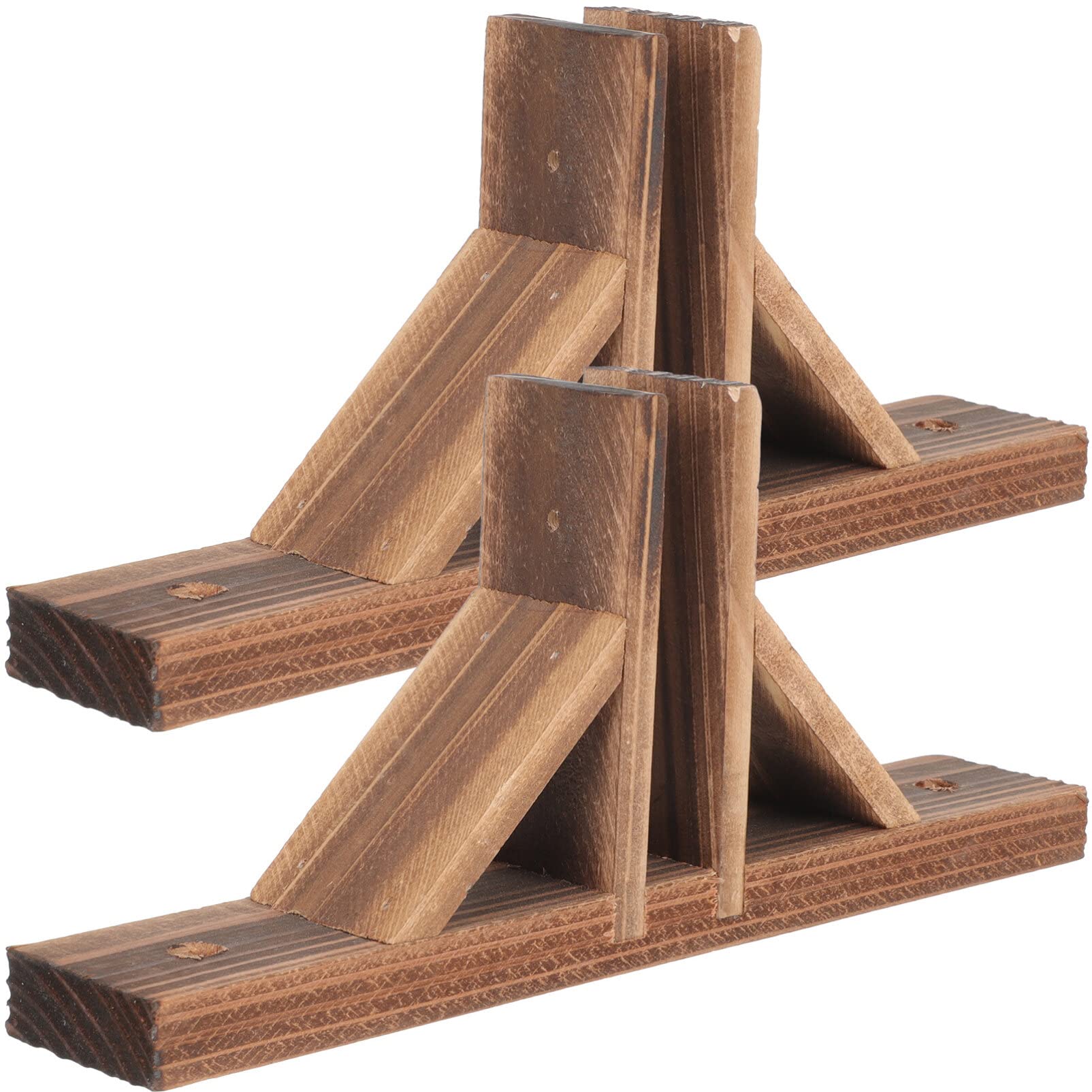 Photo 1 of Free Standing Fence Post Base 2pcs Wooden Triangle Picket Fence Support Garden Fence Bases Stand Screen Panel Feet for Standing Dog Panel Lawn Picket Fence Triangle Shelf Brackets