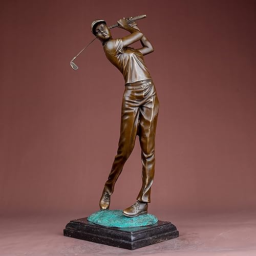 Miniatura 6 de Escultura de golfista Estatua de bronce Estatua de golf Escultura Golfista Decoración Artes Regalos Centro de mesa Estatua del hogar