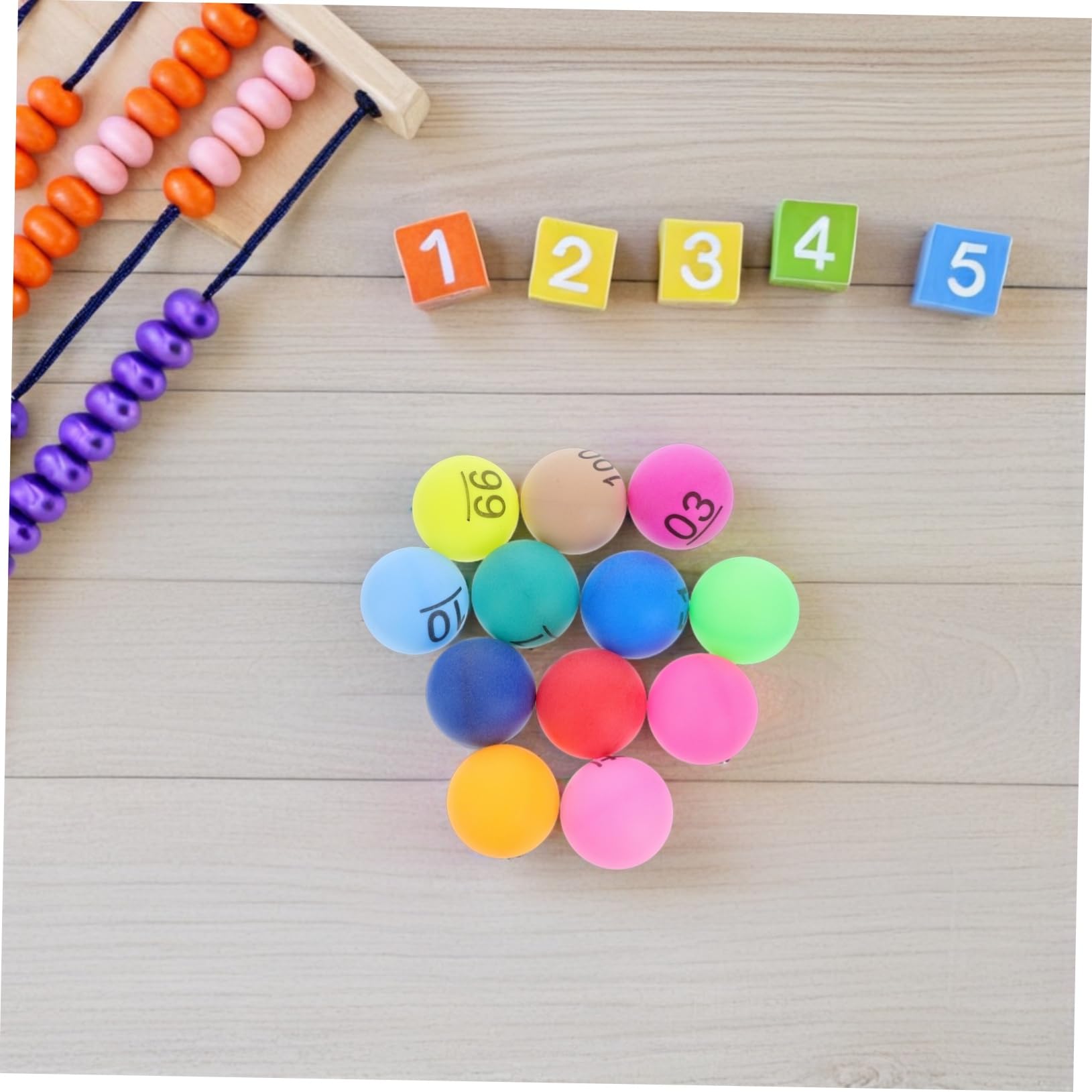 Bolas Numeradas de Bingo 1-100 de Plástico PP 4cm, 100 Unidades