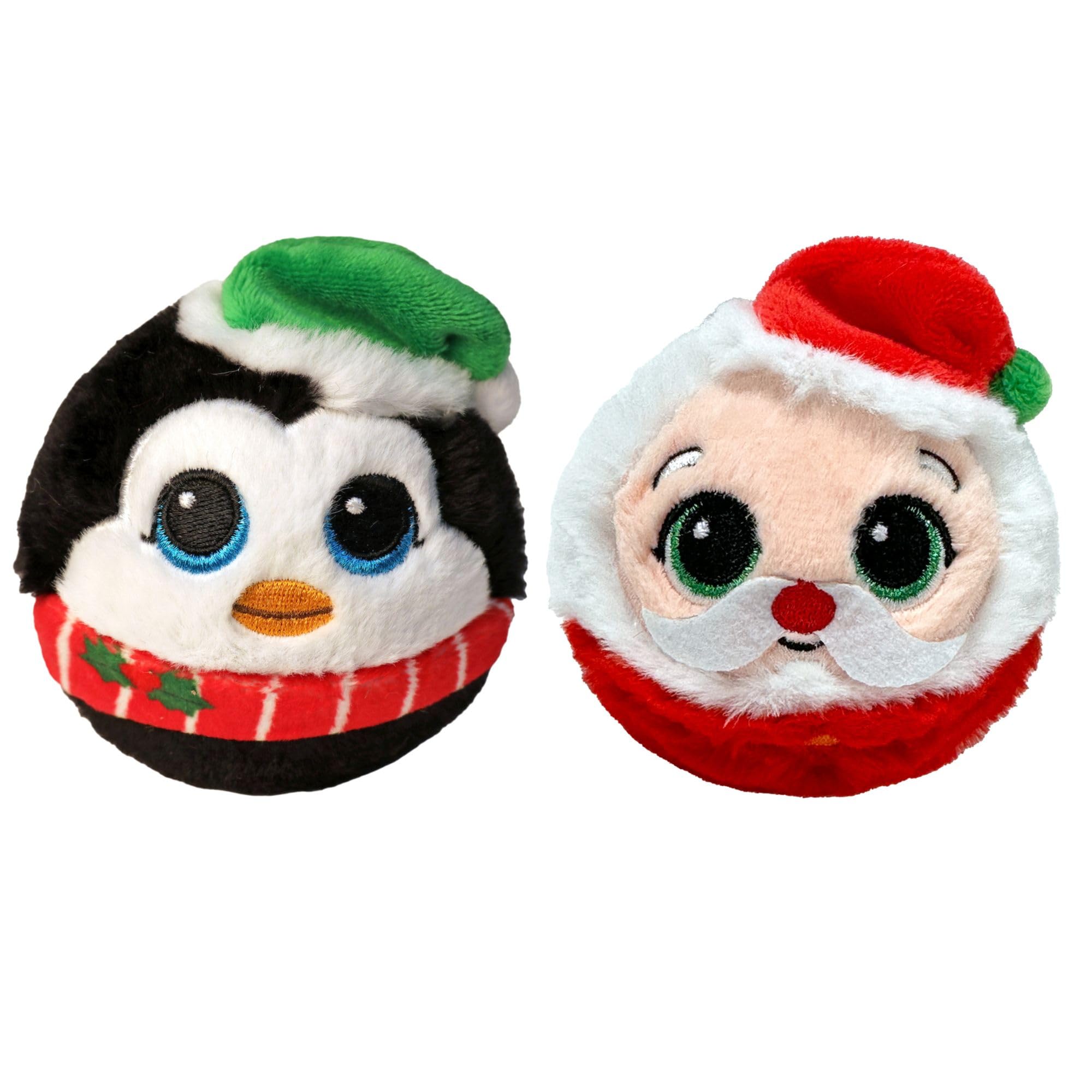TY Christmas Bouncer 2-Piece Set Klaus and Spruce 7cm – Soft Plush Bouncy Ball Toy for Kids – Collectible Stuffed Plushies – Cuddly Soft Toys Teddy – Plush Toy Gift