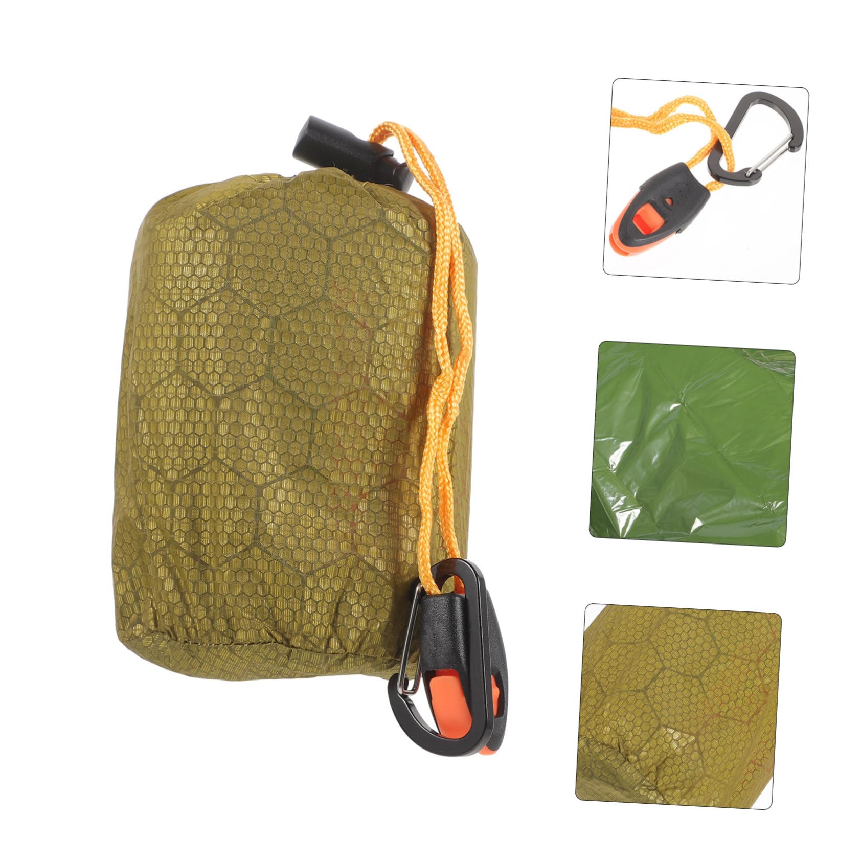 Toyvian PEDE ALLUMINUME PE Campo per Il Campeggio Sacco a Pelo Termico Leggero Campo in Camping Sacchi a Pelo di Sopravvivenza Sacco a Pelo Leggero PE Pellicola di Alluminio Verde