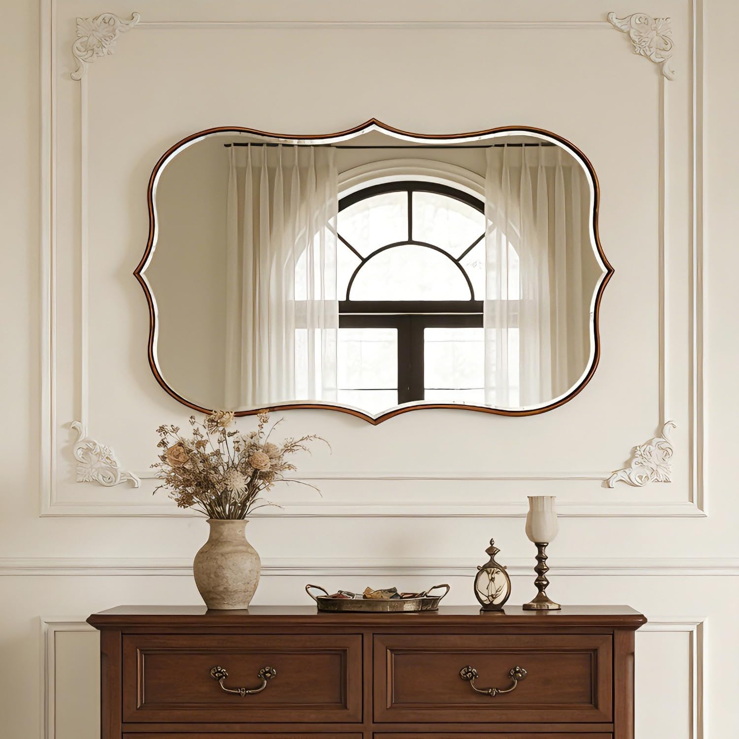 SHYFOY Specchi in oro antico per la decorazione della parete, grande specchio decorativo della parete