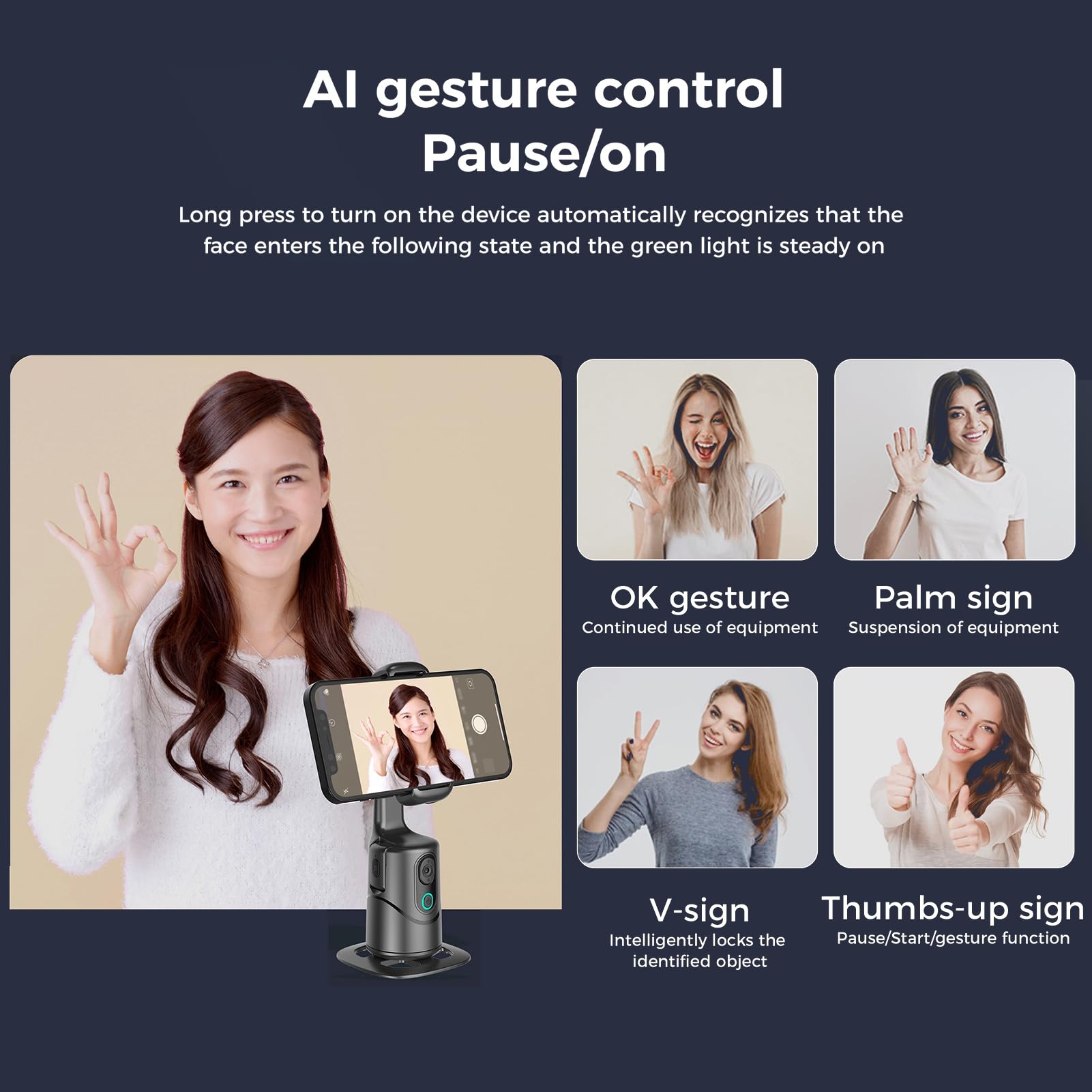 360°Rotation Auto Face Tracking Smart Shooting 360°Rotation Auto Face Tracking Smart Shooting