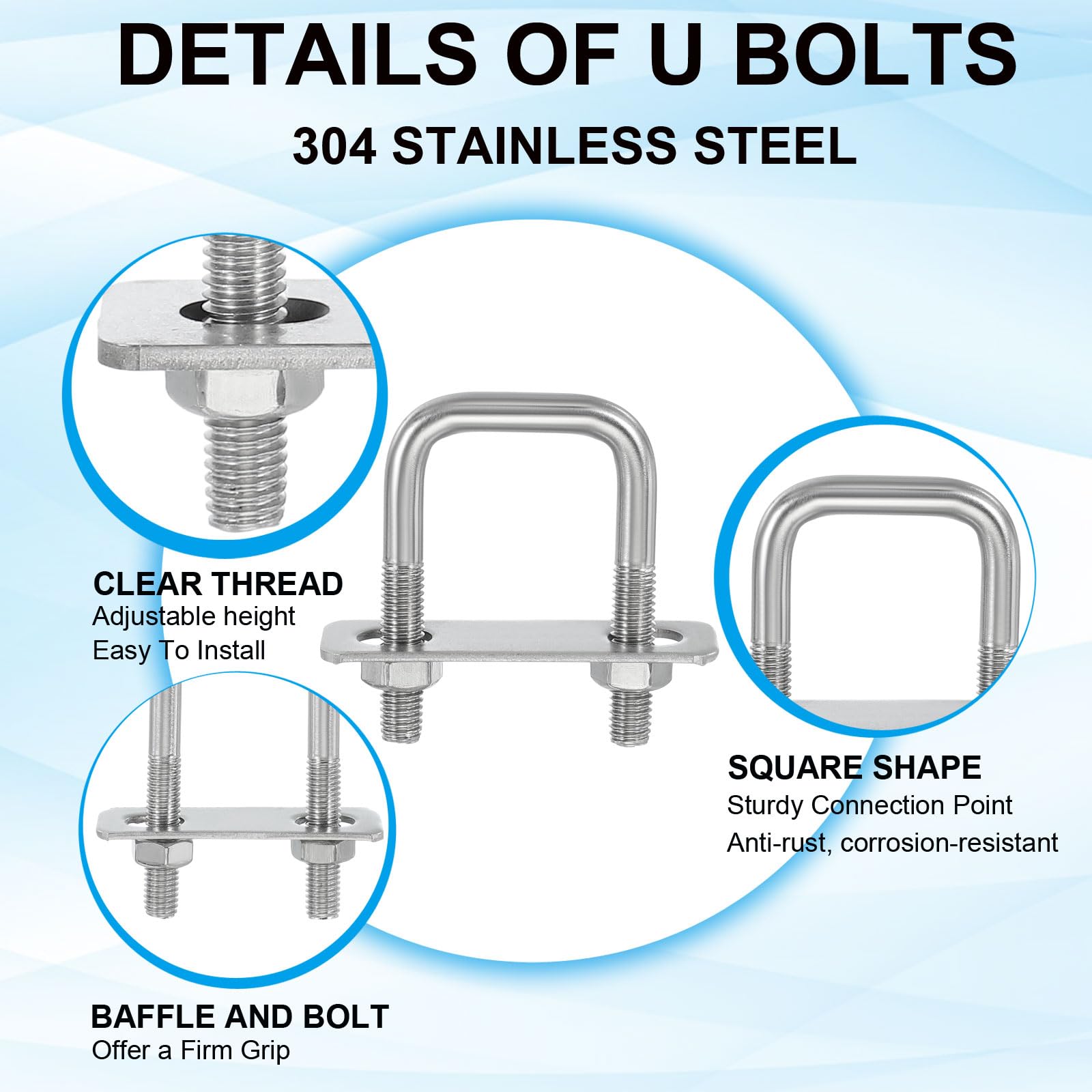 PATIKIL Square U-Bolts - Image 3