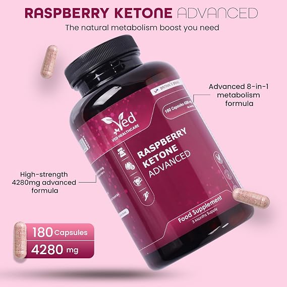 Raspberry Ketone Advanced 4280mg Vegan Capsules, 180 Count