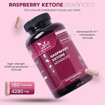 Raspberry Ketone Advanced 4280mg Vegan Capsules, 180 Count