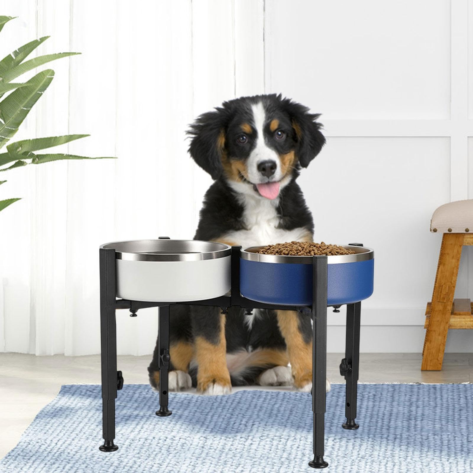 Soporte Elevado para Comederos de Mascotas, Soporte para Comederos de Mascotas, Estación de Agua para Perros de Hierro, Estante Elevado para Comederos