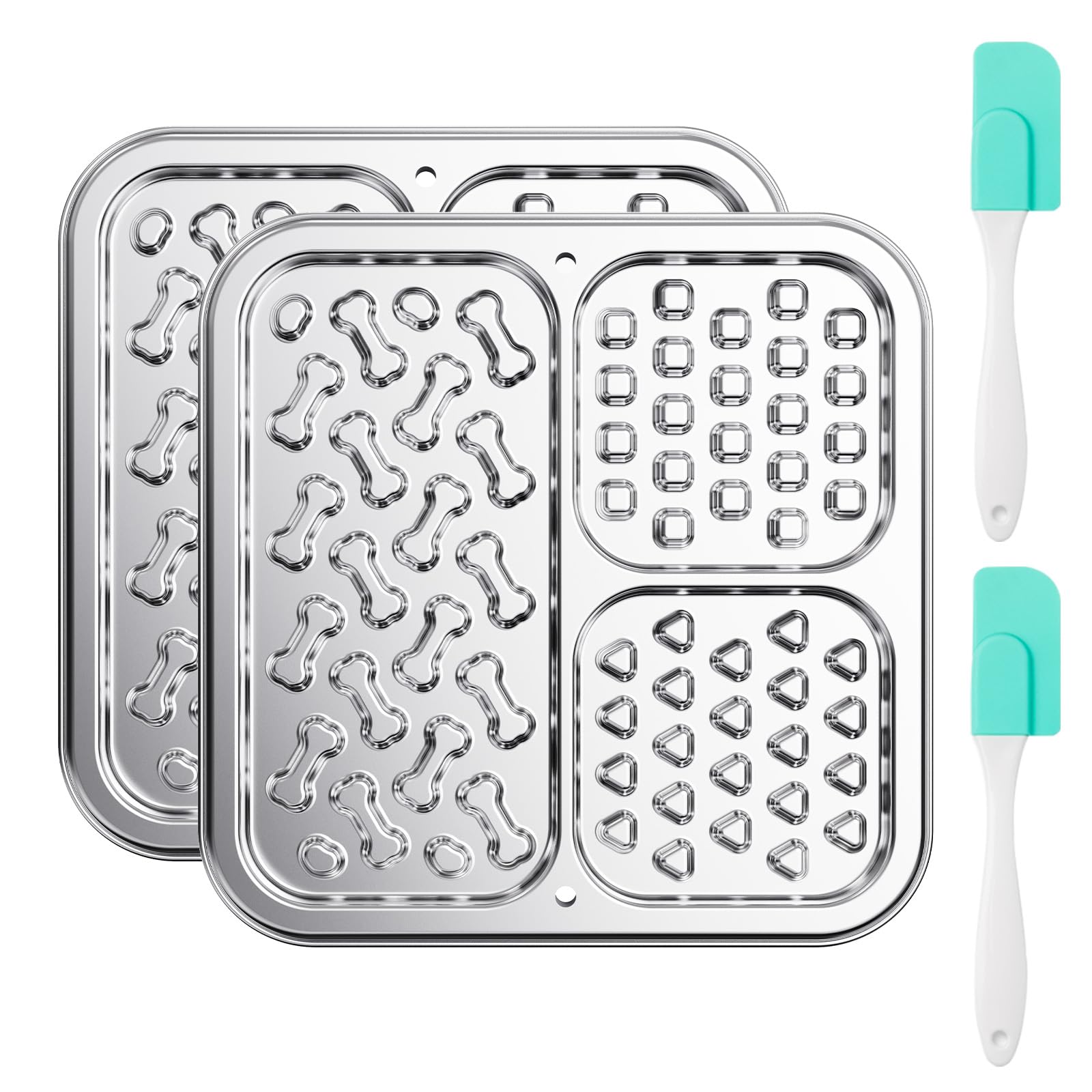Kactoily Große Leckmatte aus Edelstahl für Hunde (2er-Pack)