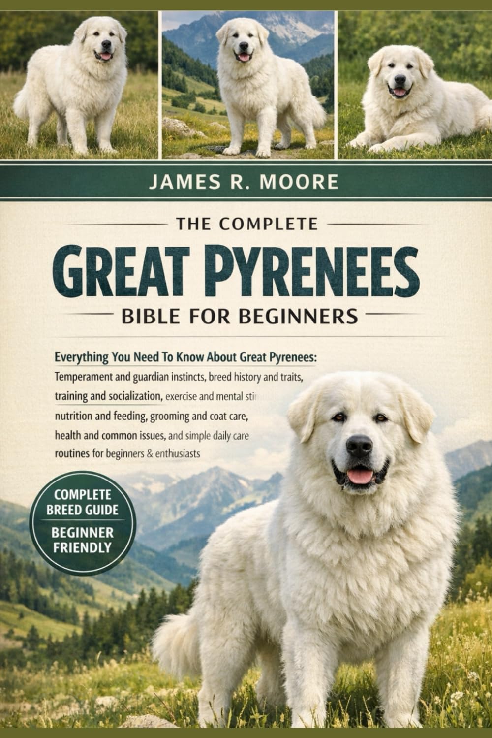 THE COMPLETE GREAT PYRENEES BIBLE FOR BEGINNERS: Everything You Need To Know About Great Pyrenees: Temperament and guardian instincts, breed history ... routines for beginners & enthusiasts