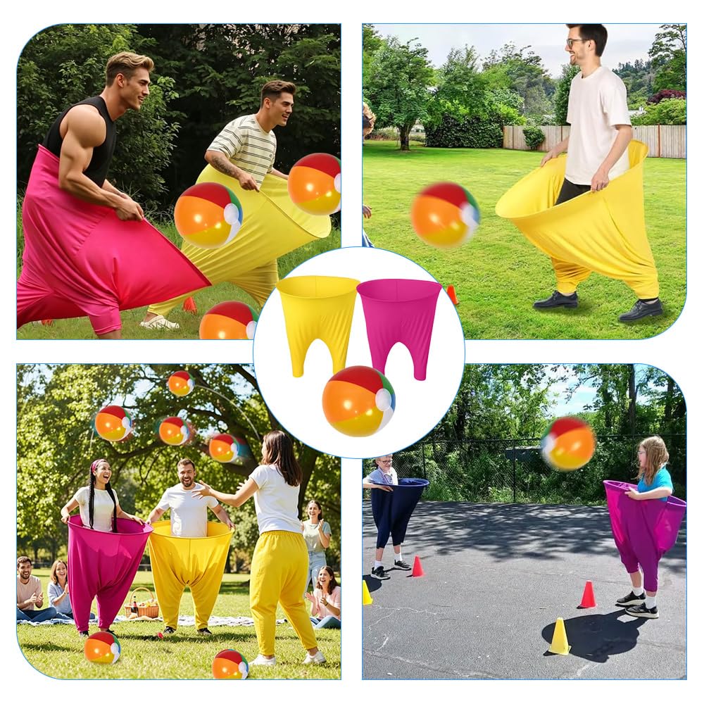 Granny Pants Gioco di lancio, 2 pezzi Granny Pants Yard Game per adulti e bambini, con 10 palline per saltare e 1 pompa per palloncini, gioco all'aperto per feste in giardino, parco, spiaggia