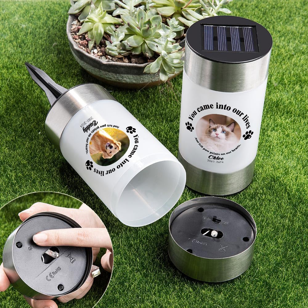 callie Personalized Pet Grave Solar Lights Outdoor, Dog Cat Loss Sympathy Memorial Gifts, Waterproof Lights for Garden, Yard, Balcony, Passing Away Gifts for Pet Lovers