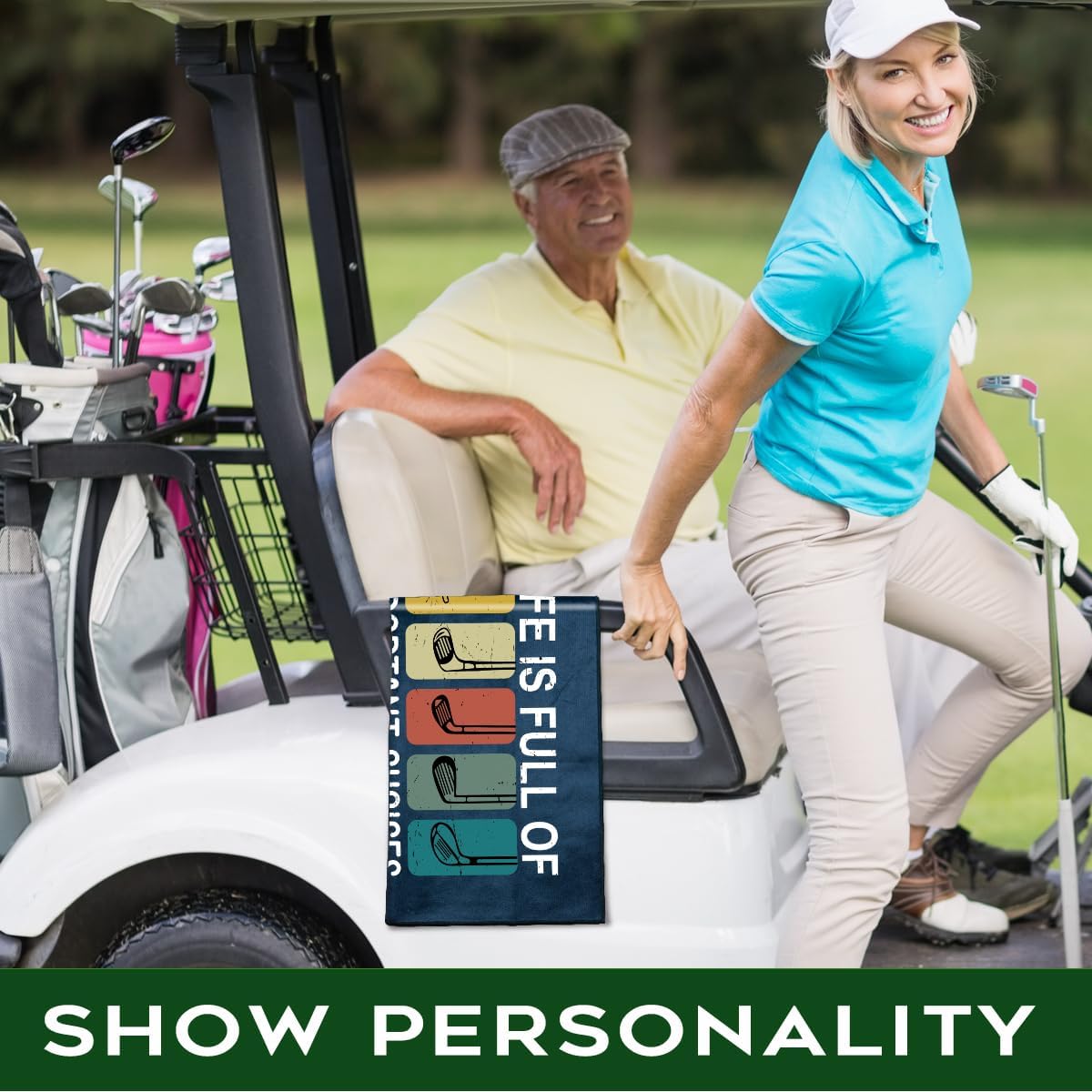 Life is Full of Important Choices Polyester and Cotton Blend Printed Towel, Funny Retro Golf Accessory for Men Women, Gift for Golf Fan Dad Mom, Birthday Gift - Image 4