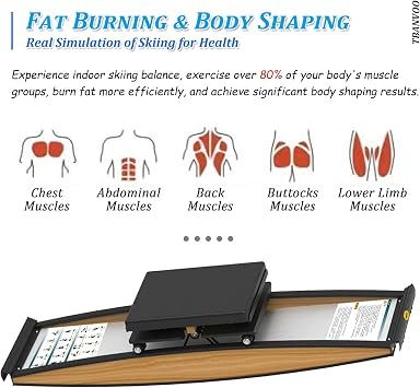 Home Ski Machine & Simulator, Adjustable Resistance 0-100kg for Strength and Balance Training, Includes Ski Poles, Max Load 150kg
