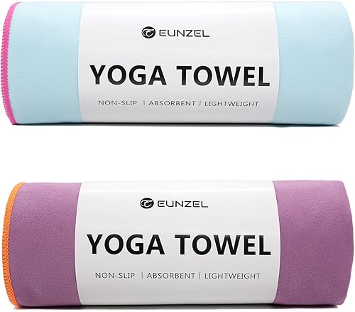 Miniatura 1 de Eunzel Toalla de yoga caliente antideslizante toalla de microfibra ultra absorbente para yoga caliente, pilates, bikram y entrenamiento, 26.5 x 72
