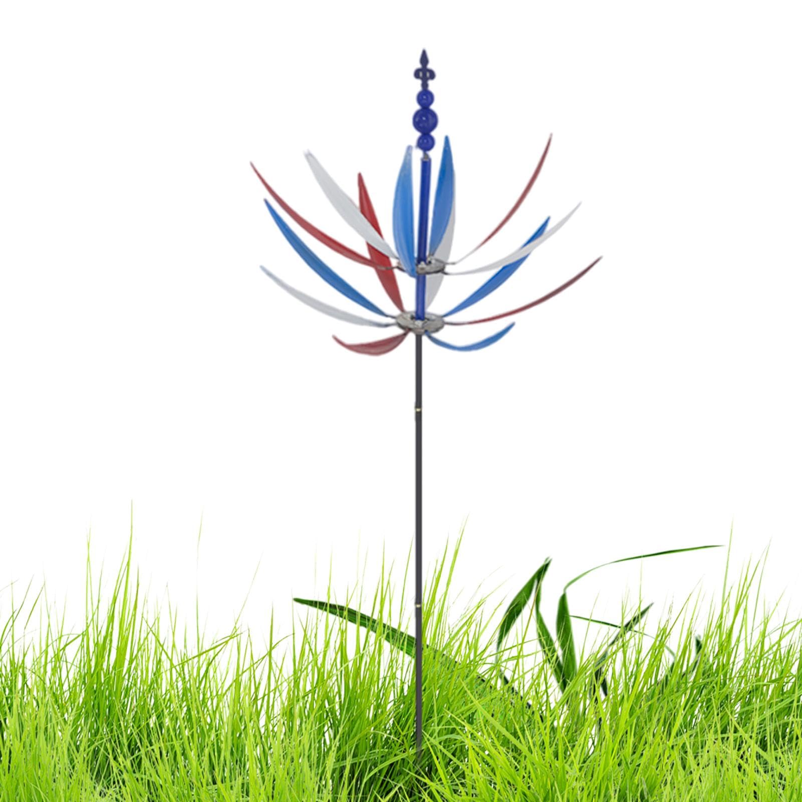 Éolienne Cinétique En Bois Sculpture Jardin - Moulin à Vent Décoratif Pour Intérieur Et Extérieur