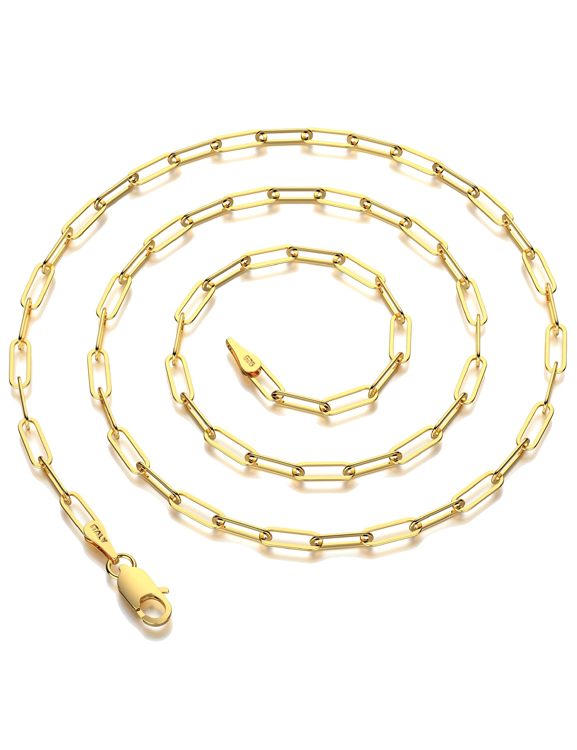 925 Sterling Silver Chain with 3mm 4mm 5mm Lobster Clasps for Men Women 16-30 Inch Silver Chain 18 Stainless Steel No Gemstone-image-47