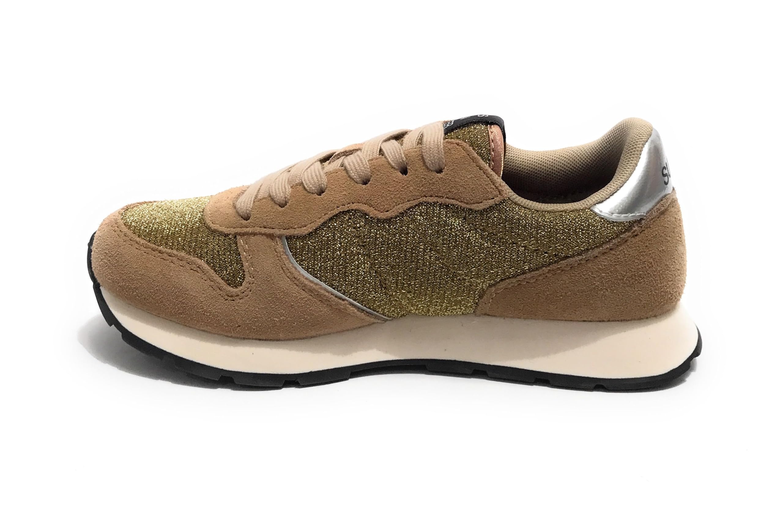 SUN68 Scarpe Sneaker Girl's Ally Glitter Textile Teen Suede/Nylon Oro Z25SU07 Z44404T 38