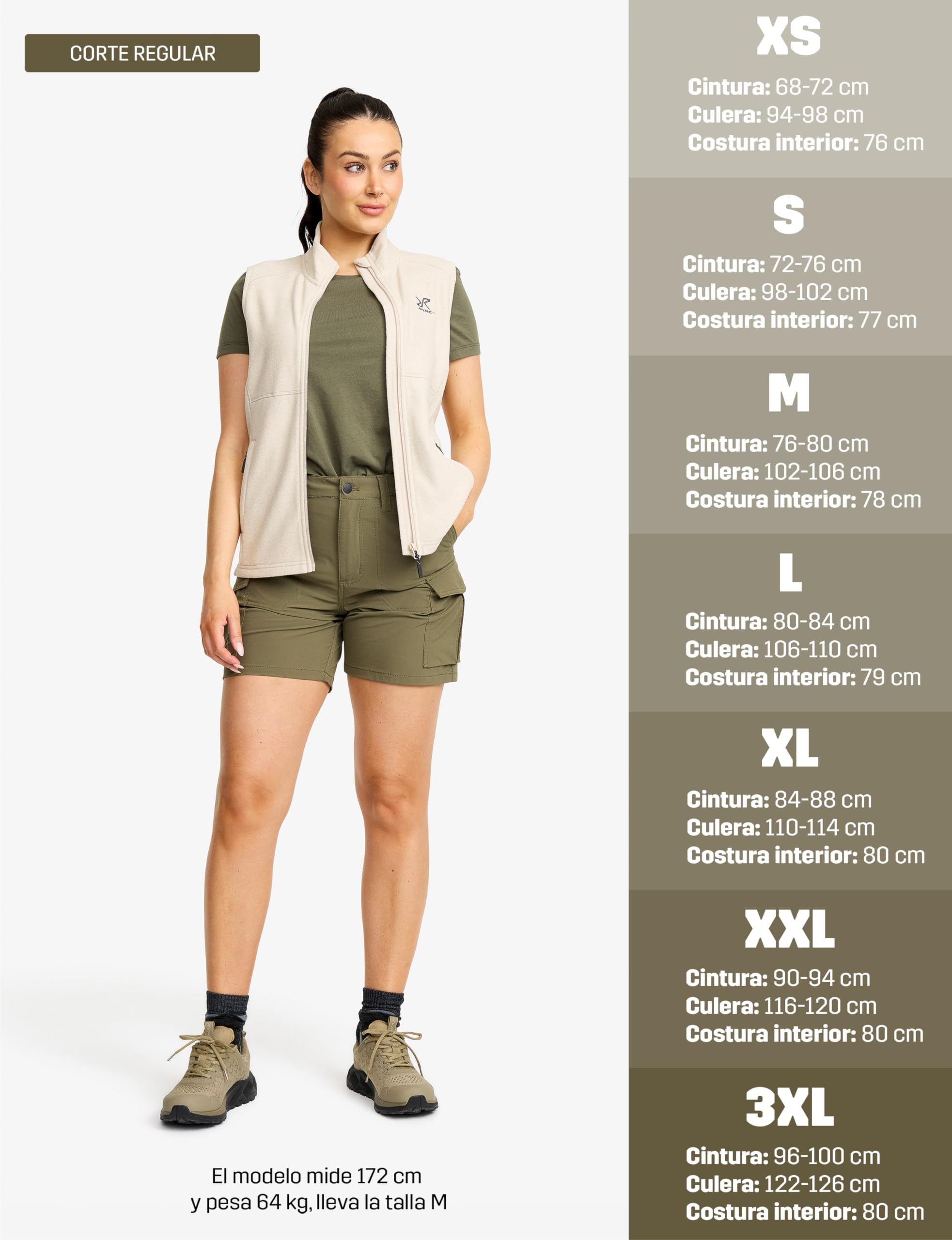 RevolutionRace Adventure Cargo Stretch Shorts para Mujer, Pantalones Cortos Ligeros y Prácticos para Senderismo