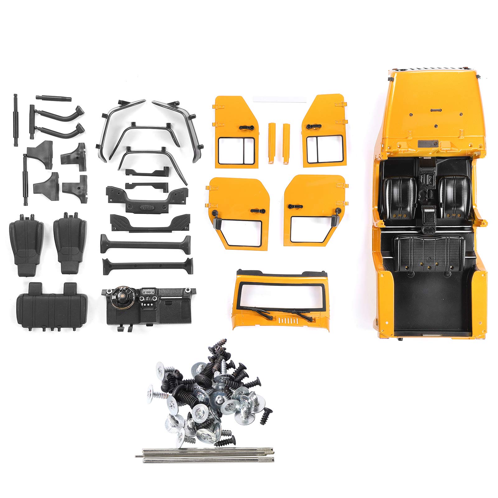 Rozstaw Osi 313 mm Niezmontowana Karoseria ABS ze Zdejmowaną Osłoną Przeciwbłotną do Samochodu RC Model SCX10 90046 1/10 (YELLOW)