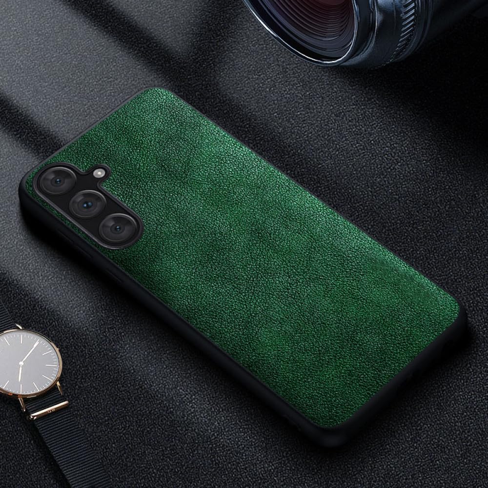 Étui cuir Samsung S21 Plus antichoc style business chic vert - 5