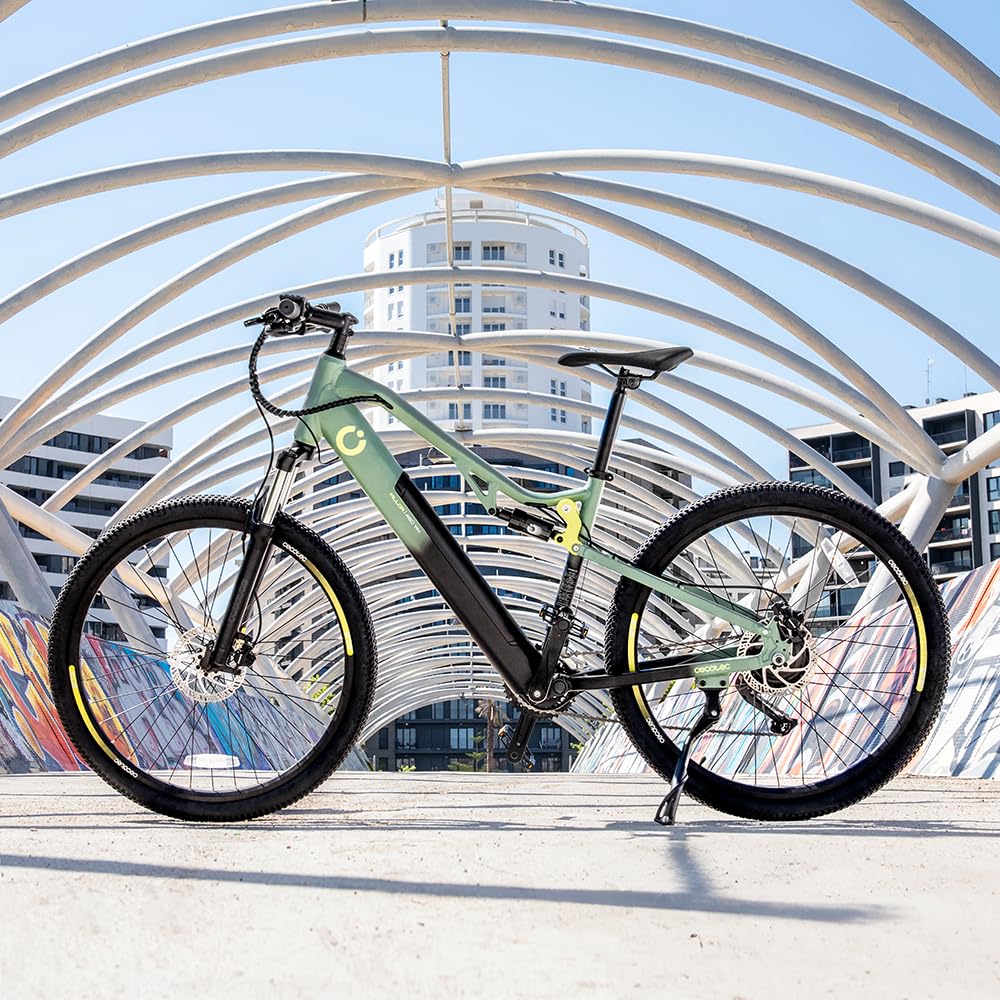 Cecotec Bicicleta Eléctrica de Montaña Mountain Millor. Ruedas de 27,5", 90Km de Autonomía, Doble Suspensión, Cambio Shimano 18 Velocidades y Doble Disco de Freno Hidráulico