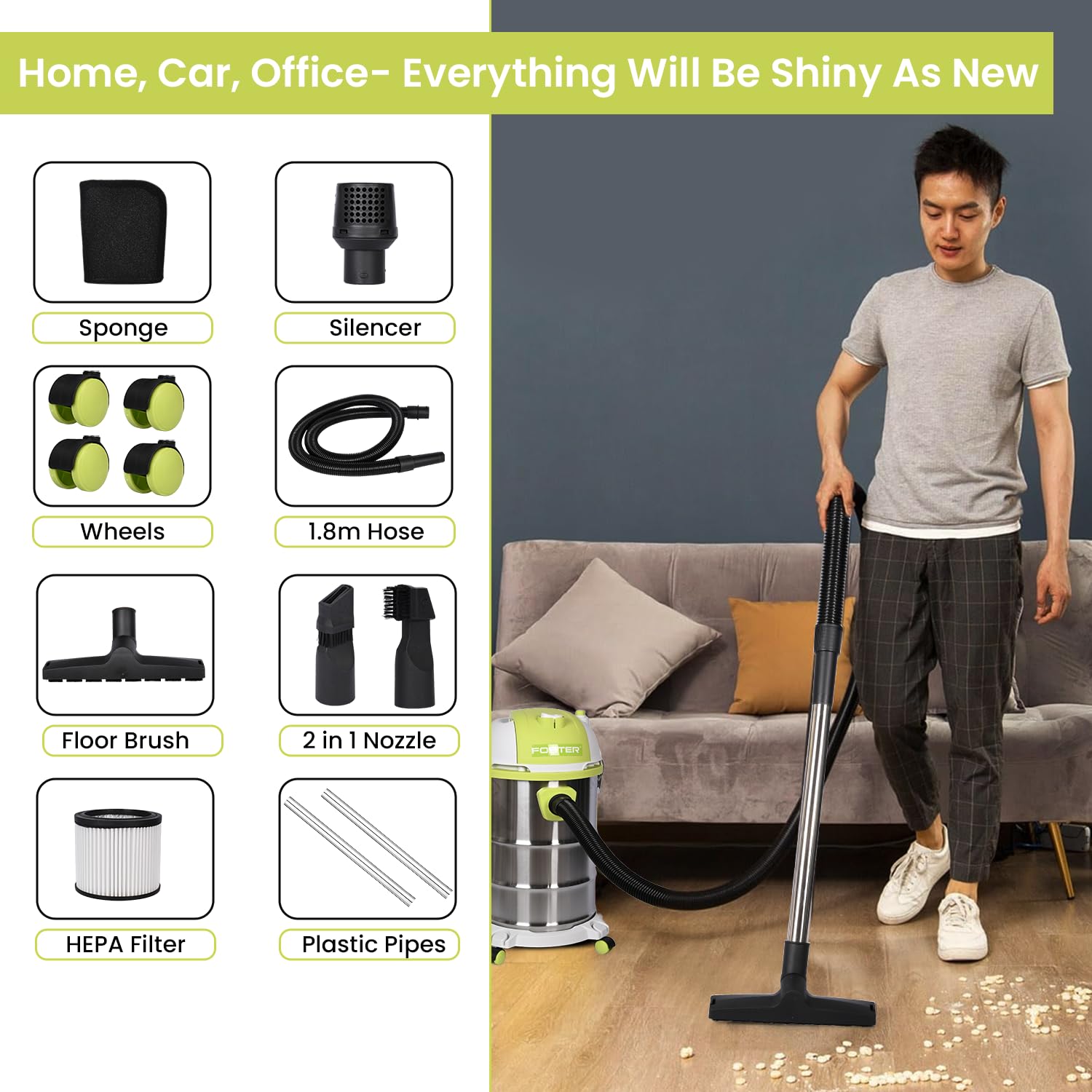 Foster WD-20 Wet/Dry Vacuum - Powerful & Blower Function -5 Foster WD-20 Wet/Dry Vacuum - Powerful & Blower Function -5