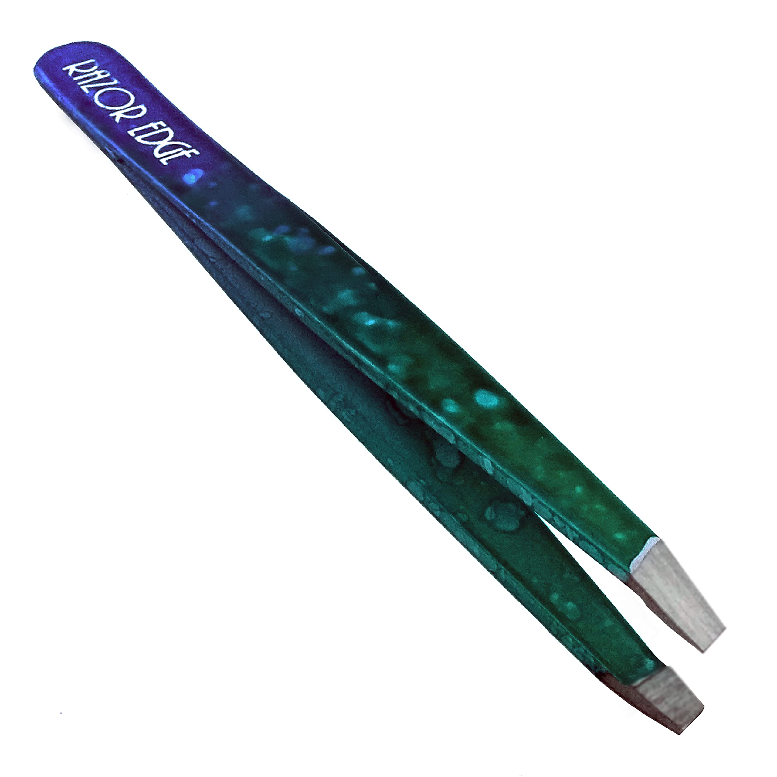 Razor Edge Men's Sea Green Eyebrow Tweezers Ingrown Facial Hair Chin Nose Hair 9.5Cm Plucking Tweezers Light Weight (Sea Green)