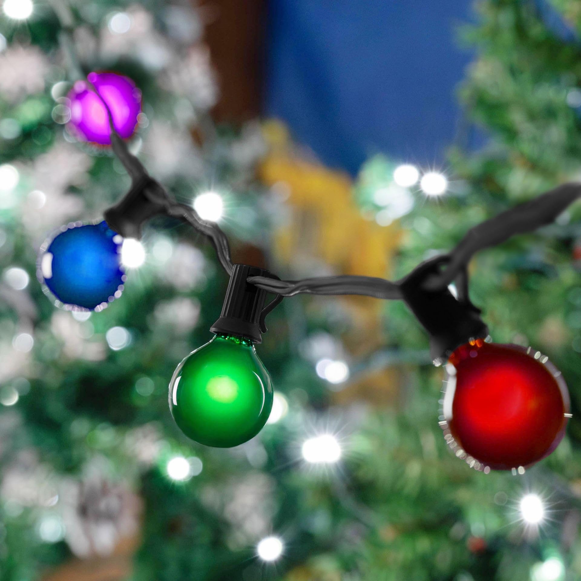 Novelty Lights G50 Globe Bulbs 25-Pack - E17/C9 Base 7 Watt Dimmable Patio Party Lights