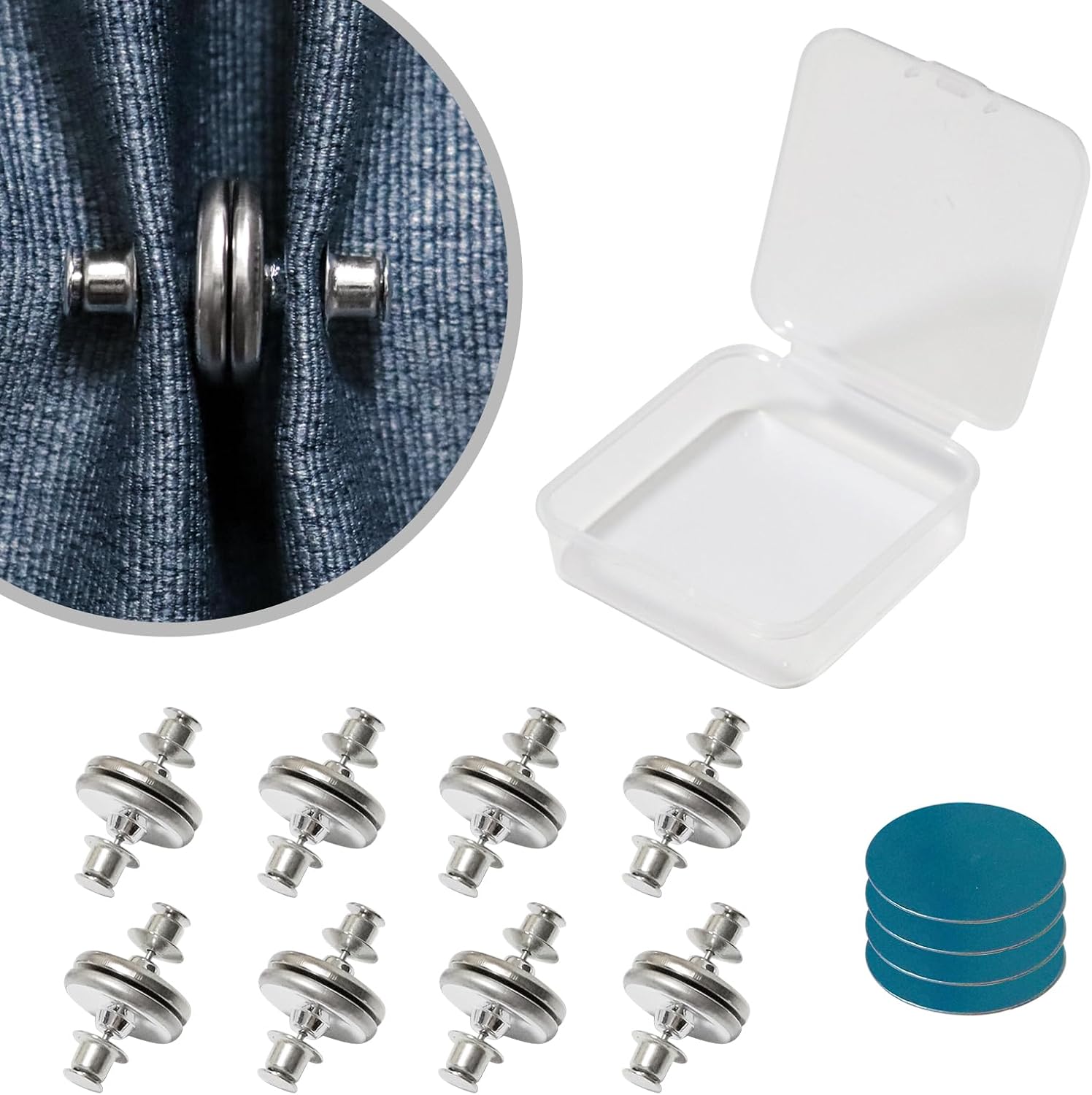 8Piars Curtain Closure Silver Curtain