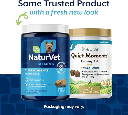 Vista 40 de NaturVet Quiet Moments Suplemento calmante para perros, masticables suaves para perros con melatonina para ayudar a reducir el estrés