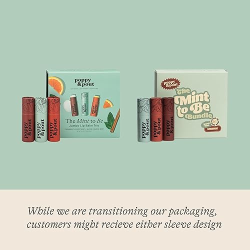 Miniatura 3 de Paquete de 3 unidades + caja de regalo, bálsamo labial Poppy & Pout 100% natural, tubo de cartón, rellenado a mano, cera de abejas, vitamina E,