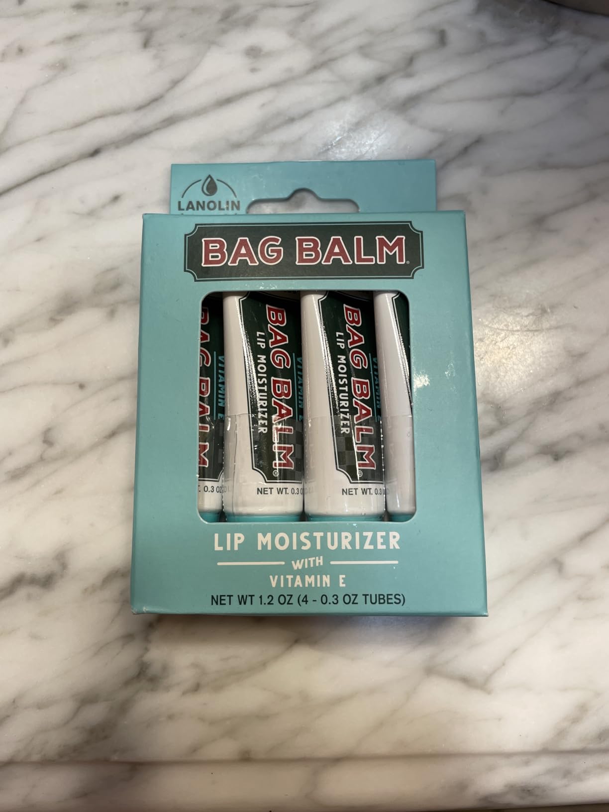 Bag Balm Vermont's Original Bag Balm Moisturizing Lip Balm with Vitamin E | Pack of 4 0.3oz Tubes (4 Pack, Hint of Pink)