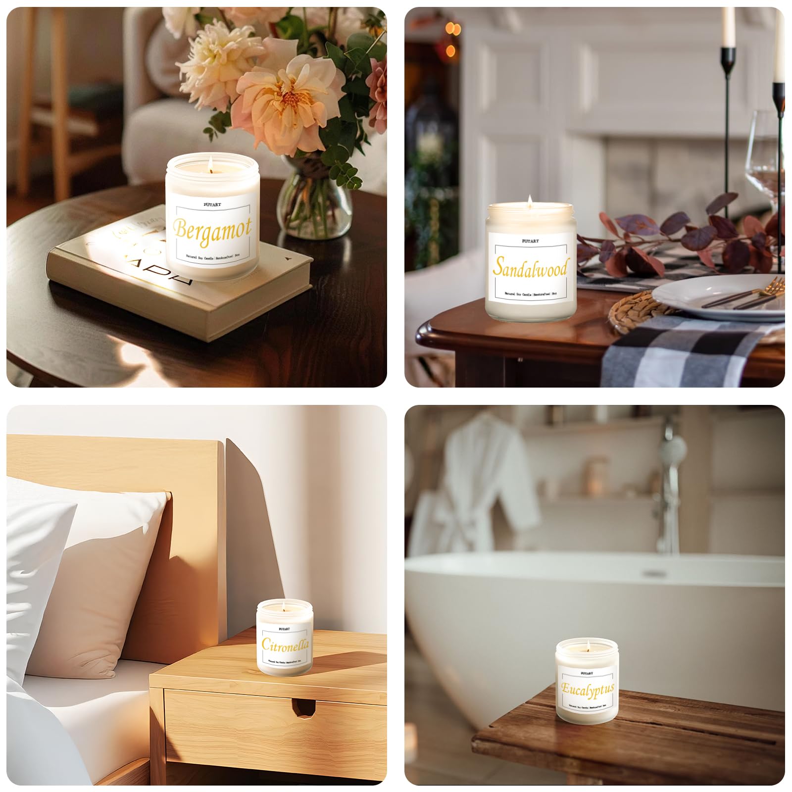 Velas perfumadas de eucalipto para mujer, velas de aromaterapia, velas de soja para el hogar