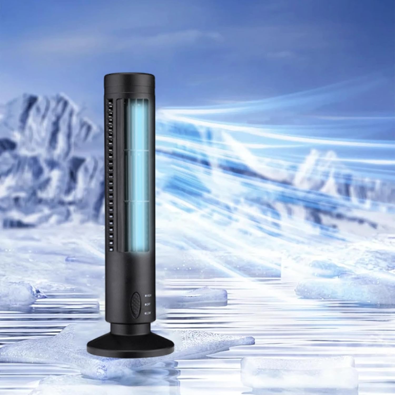 Portable Adjustable USB Tower Fan, Natural Wind Simulation, Low Noise & Energy Saving, Personal Cooling Fan for Home, Office, Bedroom, Dorm Rooms & Travel Use (White)