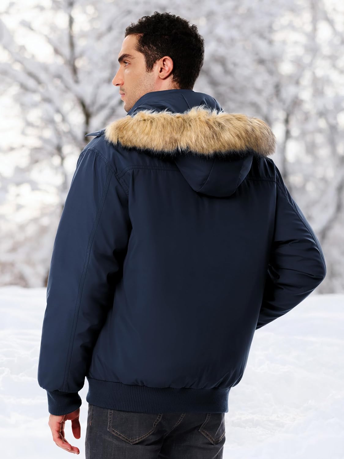 Men's Winter Coat Warm Puffer Jacket Down Hooded Parka Waterproof Thicken Snow Coats with Pockets - Image 2