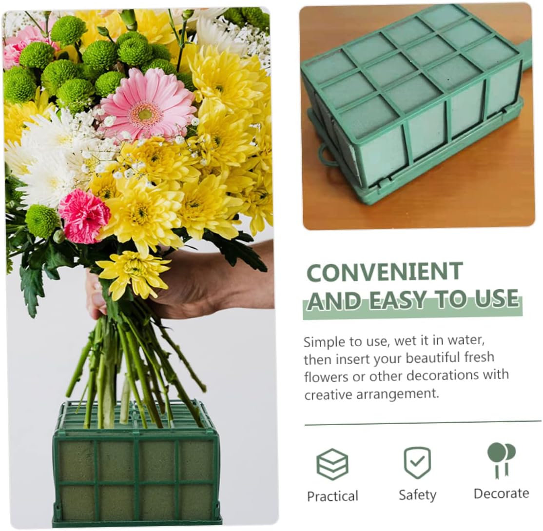 Gogogmee 4pcs Plastic Net Flower Stand Cage for Floral Arrangements Fresh Flower Holder Handle Wedding Party Home Decor