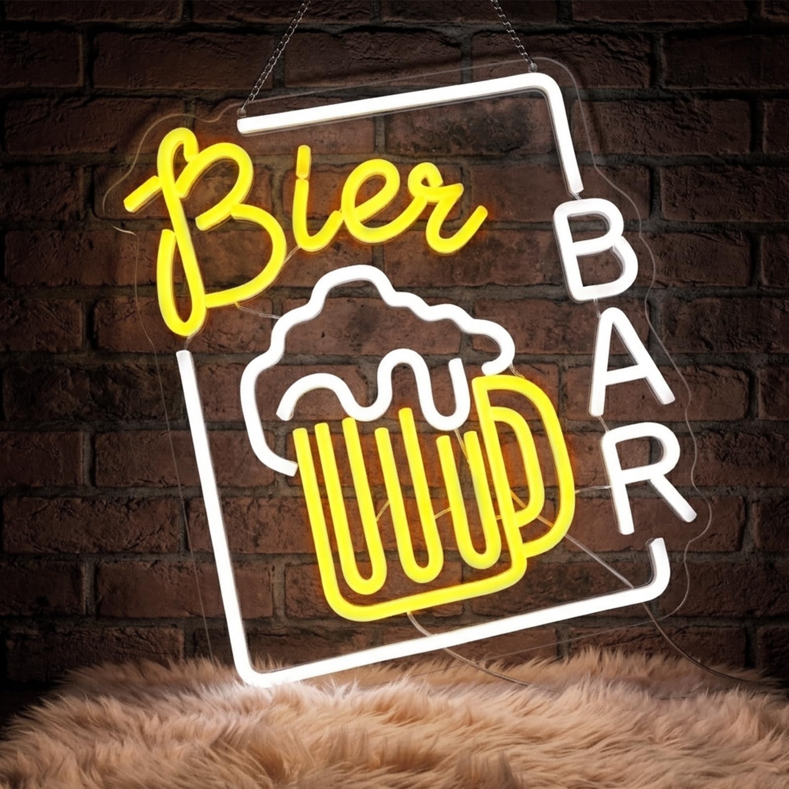 Rayong Bier Neonlicht LED Schild Bar Leuchtreklame Wanddeko Neonlampe Neon Schild für Club Party Deko