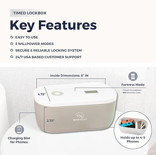 Miniatura 3 de Mindsight Caja de bloqueo cronometrada para ayudar a separarse del teléfono, videojuegos, aperitivos y antojos  Fuera de la vista fuera de la mente