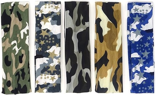 HONBAY Diadema camuflaje Bufanda mágica para deportes al aire libre 5 diademas al aire libre diademas elásticas de algodón bandanas de bicicleta HONBAY Diadema camuflaje Bufanda mágica para deportes al aire libre 5 diademas al aire libre diademas elásticas de algodón bandanas de bicicleta