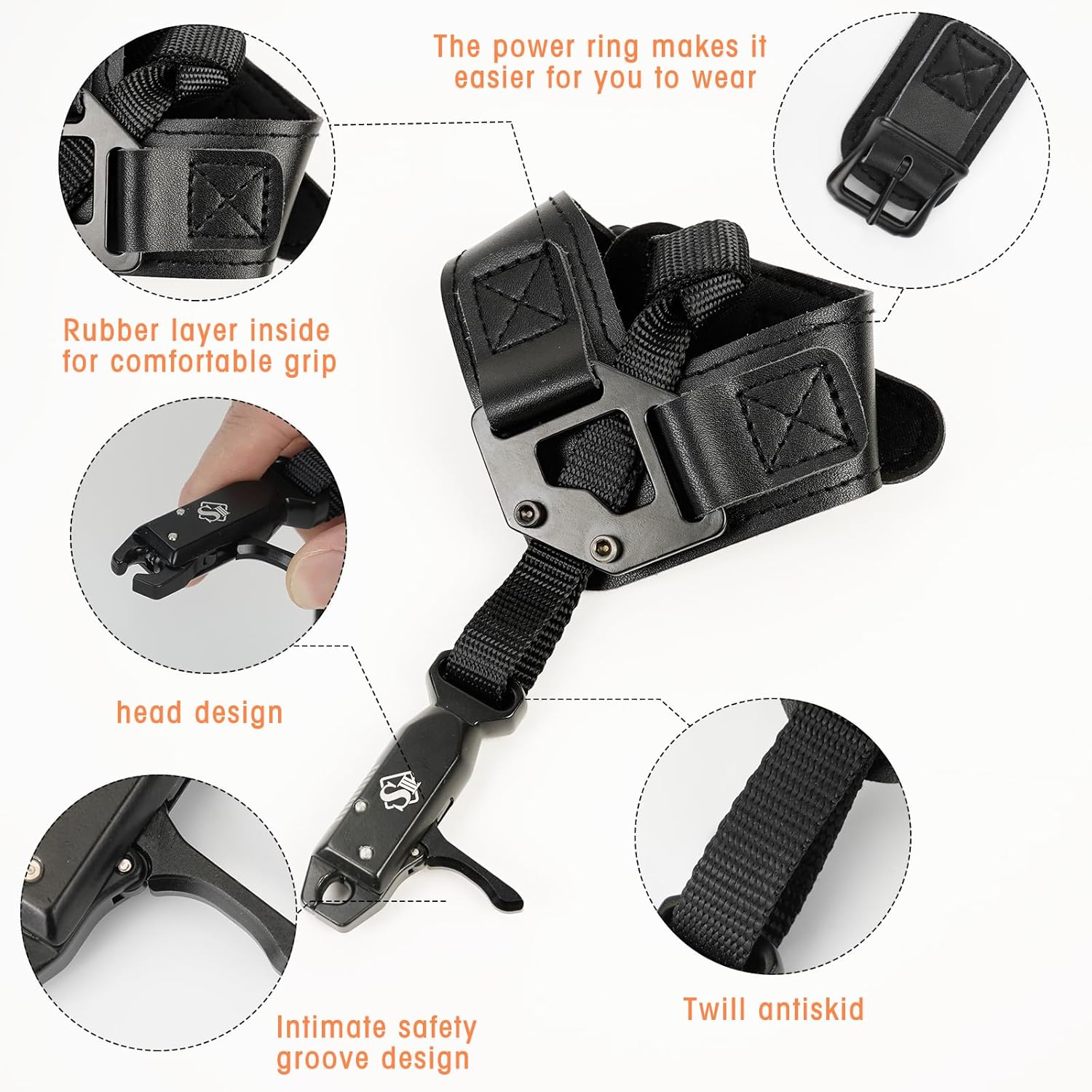 LWANO Archery Compound Bow Release Aids Trigger 360° Adjustable Wristband Release Aids for Adults Youth Kids Hunting Shooting Accessories