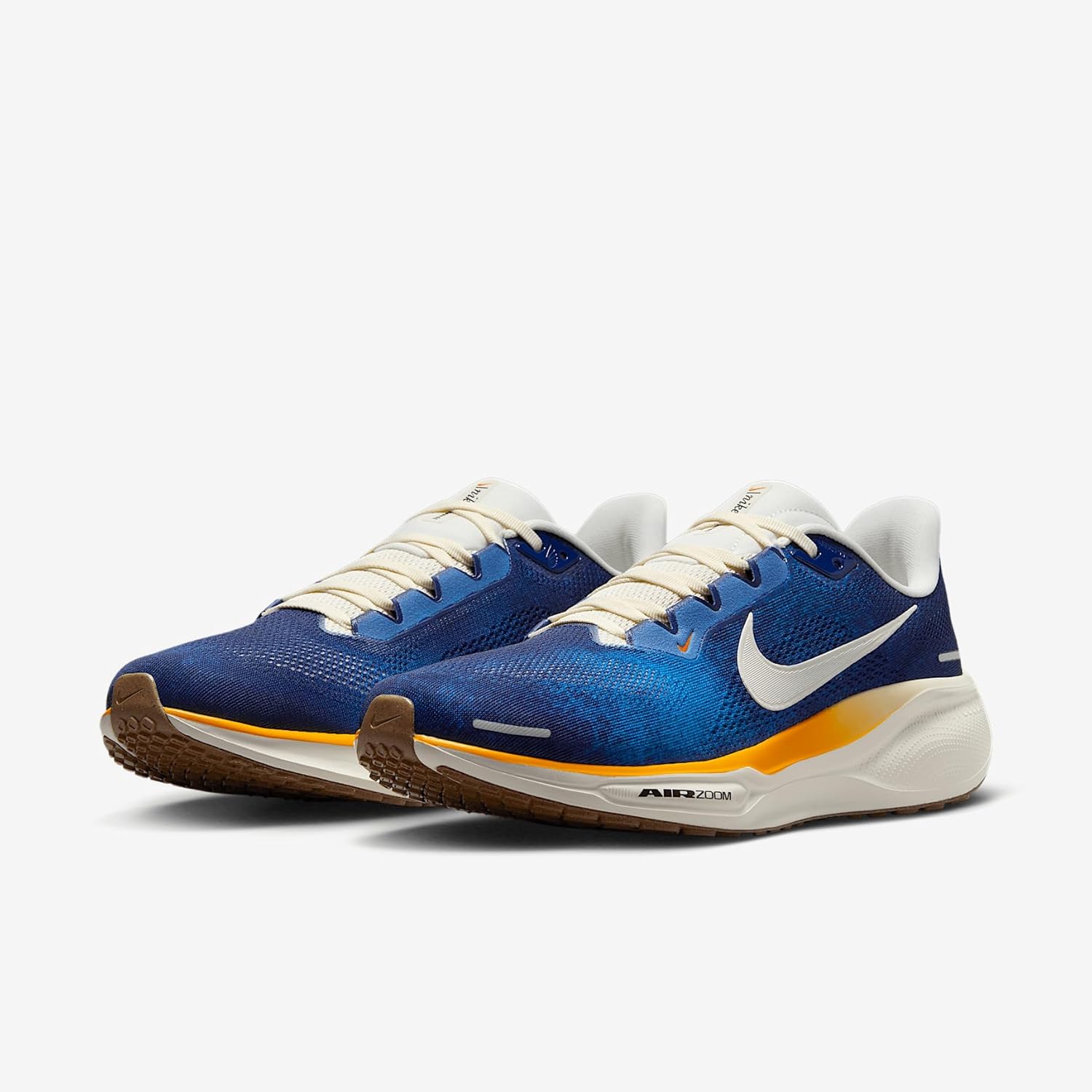 Nike Pegasus 41 Men's Road Running Shoes (IB7723-492, Blue Void/Metallic Gold/Orange Blaze/Sail) Size 10.5